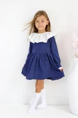 Kız Çocuk Belinda Yakalı Mavi Elbise ELB-0093.5 - 3