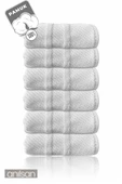 6'lı Beyaz Jakarlı El Havlusu - 50x90 Cm, 230 Gr, %100 Pamuk, Spa Ve Otel Havlusu, Günlük Kullanıma Uygun - 2