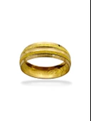 22 Ayar Altın 6 mm Düz Oluklu Bombeli Alyans Yüzük thumbnail 1