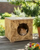 Reyo Kedi Evi Dış Ortam Uygun Ahşap Kedi Evi OSB 45x35x34 cm - CAT12 thumbnail 2