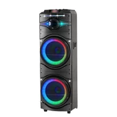 Zore GD-2016 Dijital LED Göstergeli FM Radyolu Mikrofonlu RGB TWS Çift 12 inç Stereo Bass Kablosuz Karaoke Hoparlör thumbnail 9