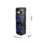 Zore GD-2809 Dijital LED Göstergeli FM Radyolu Mikrofonlu RGB TWS Çift 8 inç Stereo Bass Kablosuz Karaoke Hoparlör thumbnail 8