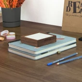 Woodsaka Gobi Not Kağıdı Kutusu ve Ataçlık - Ceviz - 4