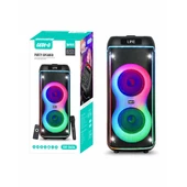 Zore GD-2606 Dijital LED Göstergeli FM Radyolu Mikrofonlu RGB TWS Çift 6.5 inç Stereo Bass Kablosuz Karaoke Hoparlör thumbnail 11