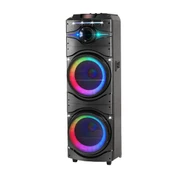 Zore GD-2016 Dijital LED Göstergeli FM Radyolu Mikrofonlu RGB TWS Çift 12 inç Stereo Bass Kablosuz Karaoke Hoparlör thumbnail 4