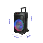 Zore GD-1203 Dijital LED Göstergeli FM Radyolu Mikrofonlu RGB TWS 12 inç Stereo Bass Kablosuz Karaoke Hoparlör thumbnail 7
