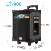 Zore LT-908 Dijital LED Göstergeli FM Radyolu Mikrofonlu TWS 8 inç Stereo Bass Kablosuz Karaoke Hoparlör thumbnail 9