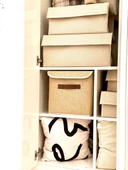 Jüt Kapaklı Dolap Içi Çamaşır Oyuncak Düzenleyici Katlanır Saklama Kutusu 30x30x30 cm - 3