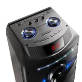 Zore GD-2016 Dijital LED Göstergeli FM Radyolu Mikrofonlu RGB TWS Çift 12 inç Stereo Bass Kablosuz Karaoke Hoparlör thumbnail 10