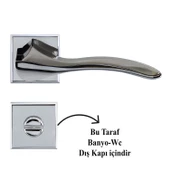 Bilecik WC Banyo Kapı Kolu Krom İnox Sağa Sola Uygun İç Dış Wc Kapısı Kilitlenebilir 1 Takım thumbnail 3