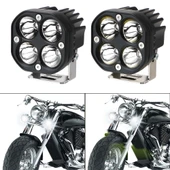 Offroad Motosiklet Uyumlu Turuncu Beyaz Modlu Sis lambası Metal Kasa 2 Adet - 2