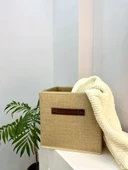 Jüt Kapaksız Dolap İçi Çamaşır Oyuncak Düzenleyici Katlanır Saklama Kutusu Organizer 30x30x30 cm - 3