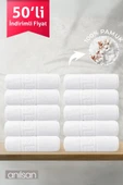 50'li Greek Beyaz Banyo Havlusu - 70x140 Cm, 490 Gr, %100pamuk, Spa Ve Otel Havlusu (50 Adet) - 1
