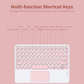 Hegitech T-10 10.1" Uyumlu Kablosuz Bluetooth Şarjlı TouchPad'li Klavye Mouse Seti - Pembe - 6