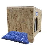 Reyo Kedi Evi Dış Ortam Uygun Ahşap Kedi Evi OSB Minderli 61x41x36 cm - CAT49M thumbnail 3