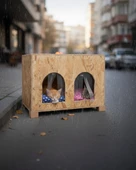 Reyo Kedi Evi Dış Ortam Uygun Ahşap Kedi Evi Double OSB Minderli 61x41x36 cm - CAT51M thumbnail 2