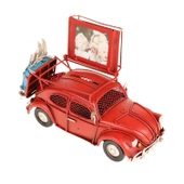 1210-3398SS-EL YAPIMI KUMBARALI FOTOĞRAF ÇERÇEVELİ KIRMIZI METAL WOSWOS 14*6*9CM - 3