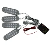 Space Flaş lamba 4lü set kumandalı kırmızı-mavi-beyaz 12-50v / LAPA213-2 - 1