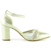 Erkan Saçmacı Molly Dore Taşlı Fileli Kalın Topuklu Ayakkabı thumbnail 2