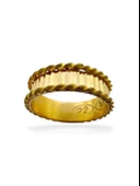 22 Ayar Altın 6 mm Merdiven Ajda Burma Özel Alyans Yüzük thumbnail 1