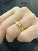 22 Ayar Altın 6 mm Merdiven Ajda Burma Özel Alyans Yüzük thumbnail 2