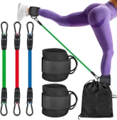 Valkyrie 6 Parça Popo Baldır Kalça Egzersiz Seti Bacak Direnç Tansiyon Lastiği Pilates Yoga Destekleyici - 1