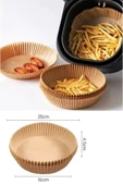 Online Kapında 50 Adet Yuvarlak Model Airfryer Pişirme Kağıdı Hijyenik Yağlı Kağıt Havalı Fritöz - 2