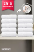 25'li Greek Beyaz Banyo Havlusu - 70x140 Cm, 490 Gr, %100pamuk, Spa Ve Otel Havlusu (25 Adet) - 1