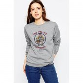 Breaking Bad Los Pollos Hermanos Baskılı Gri Kadın Örme Sweatshirt Uzun kol - 1