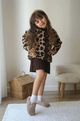 KIZ ÇOCUK LEOPAR HIRKALI ETEKLİ 2Lİ TAKIM - 1