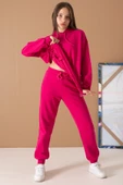 Fuşya Basic Kapüşonlu Kız Çocuk Eşofman Takımı 19594 - 6