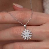 Gümüş Beyaz Manolya Çiçeği Kadın Kolye  SL9967 thumbnail 2