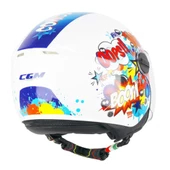 CGM 261G MINI COMICS ÇOCUK KASKI Beyaz-Mavi XL thumbnail 3