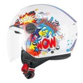 CGM 261G MINI COMICS ÇOCUK KASKI Beyaz-Mavi XL thumbnail 1