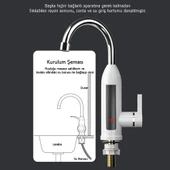 Monozone Elektrikli Ani Su Isıtıcı Termal Musluk Sıcak Su Sıcak Soğuk Ayarlanabilir Mutfak Lavabo - 4