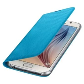 Galaxy S6 ile Uyumlu Flip Wallet (Tekstil) Açık Mavi EF-WG920BLEGWW - 3