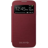 Galaxy S4 i9500 ile Uyumlu S View Cover Kılıf Kırmızı EF-CI950BREGWW - 1