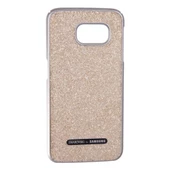 Galaxy S6 ile Uyumlu Zirkon Arka Kapak Gold - 1