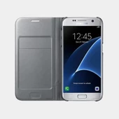 Galaxy S7 ile Uyumlu LED View Fonksiyonel Kılıf Gümüş EF-NG930PSEGWW thumbnail 2