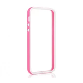 Tavik iPhone SE/5S/5 ile Uyumlu Kılıf Bumper Beyaz Pembe PKG1170 - 1