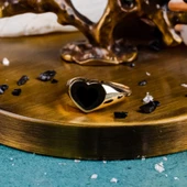 14 Ayar Mineli Kalpli Yüzük - 2