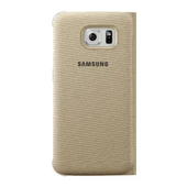 Galaxy S6 ile Uyumlu Flip Wallet (Tekstil) Altın EF-WG920BFEGWW (Out) - 3