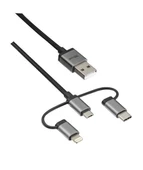Trust 22693 3'ü1 Arada Şarj ve Senkronizasyon Kablosu (Lightning-Micro USB-Type C) - 1