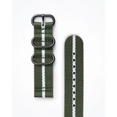Strap Studio Gear Sport ile Uyumlu Premium Nato Kayış Yeşil / Beyaz - 1