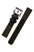 Strap Studio Gear Sport ile Uyumlu Hybrid Kayış Sarı Siyah - 1