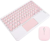 Honor Pad X8a Tablet 11" Uyumlu Kablosuz Bluetooth Şarjlı TouchPad'li Klavye Mouse Seti - Pembe - 1