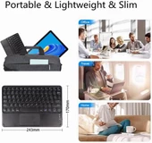 Wenn X Tab 10" Uyumlu Kablosuz Bluetooth Şarjlı TouchPad'li Klavye Mouse Seti - Siyah thumbnail 7