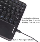 Wenn X Tab 10" Uyumlu Kablosuz Bluetooth Şarjlı TouchPad'li Klavye Mouse Seti - Siyah thumbnail 5