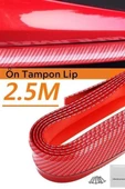 Kırmızı Renkli 2,5 Metre Araba Oto Ön Tampon Koruyucu Kauçuk Pratik Tampon Şerit Bant Döşeme - 8
