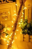 10 Metre 100 Ledli 8 Fonksiyonlu Dekoratif Lambader Sarı Lamba - 8